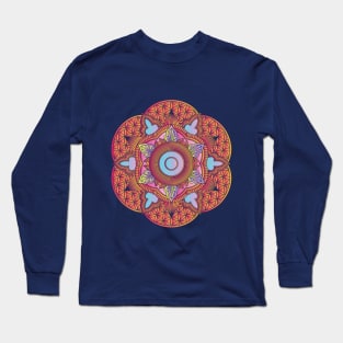 Red Mandala Long Sleeve T-Shirt